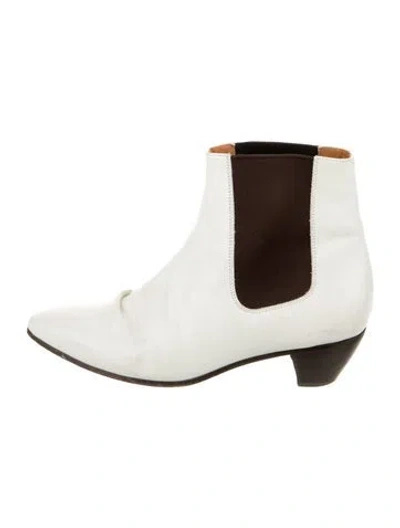 Pre-owned Celine Leather Chelsea Boots In Neutral