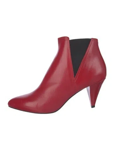 Pre-owned Celine Leather Chelsea Boots In Red