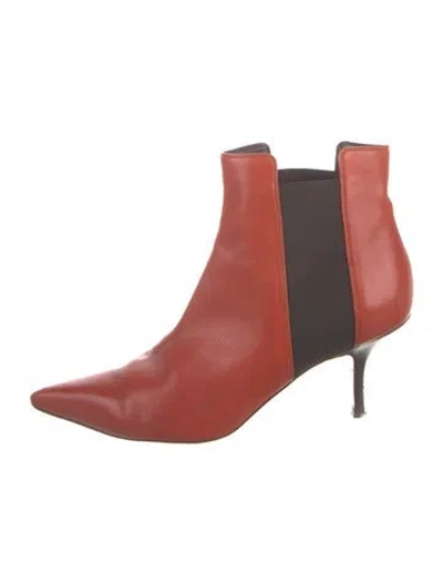Pre-owned Celine Leather Chelsea Boots In Red