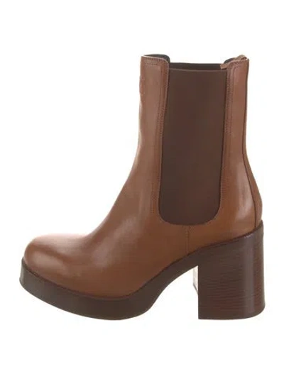 Pre-owned Celine Leather Chelsea Boots W/ Tags In Brown