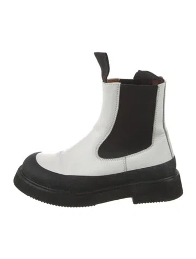 Pre-owned Celine Leather Chelsea Boots In White