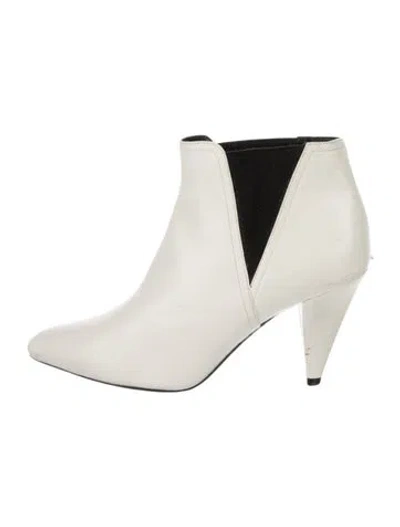 Pre-owned Celine Leather Chelsea Boots In White