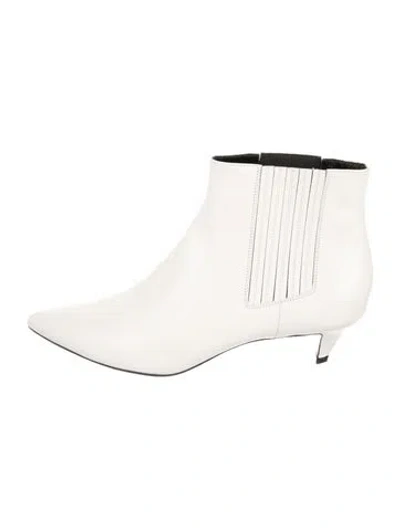 Pre-owned Celine Leather Chelsea Boots In White
