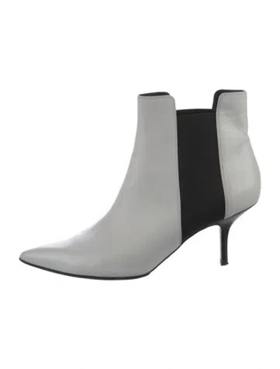Pre-owned Celine Leather Chelsea Boots In White
