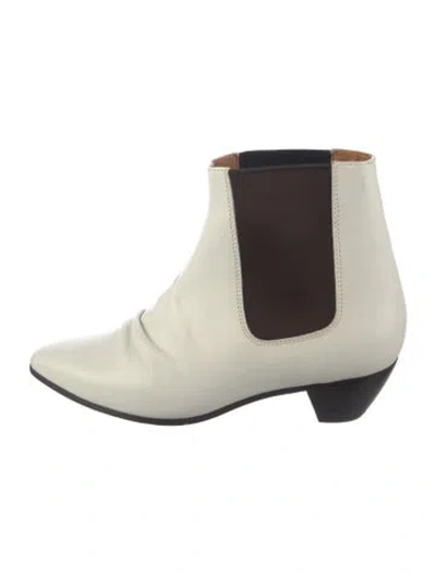 Pre-owned Celine Leather Chelsea Boots In White