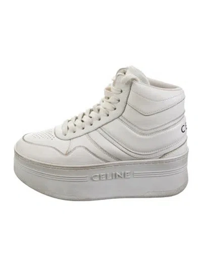 Pre-owned Celine Leather Chunky Sneakers In White