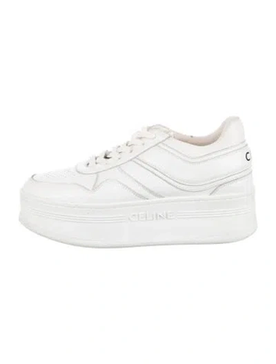 Pre-owned Celine Leather Chunky Sneakers In White