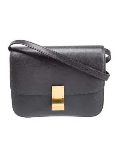 Pre-owned Celine Leather Classic Medium In Gray