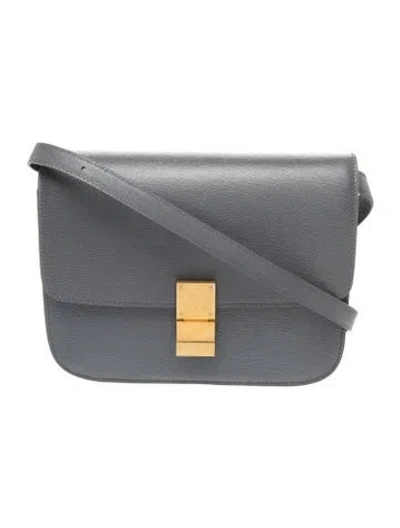 Pre-owned Celine Leather Classic Medium In Gray
