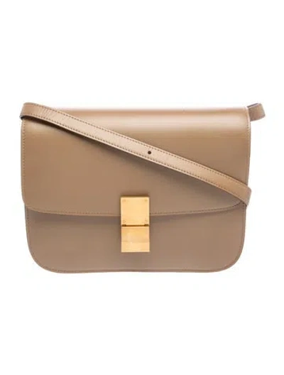 Pre-owned Celine Leather Classic Medium In Neutral