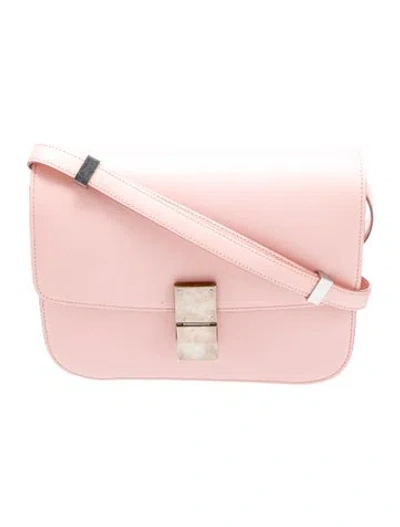 Pre-owned Celine Leather Classic Medium In Pink