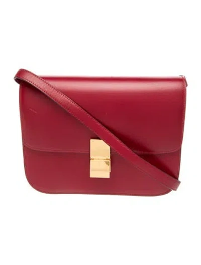 Pre-owned Celine Leather Classic Medium In Red