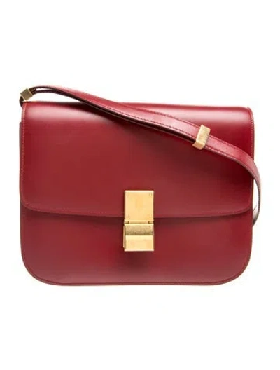 Pre-owned Celine Leather Classic Medium In Red