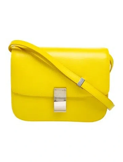 Pre-owned Celine Leather Classic Medium W/ Tags In Yellow