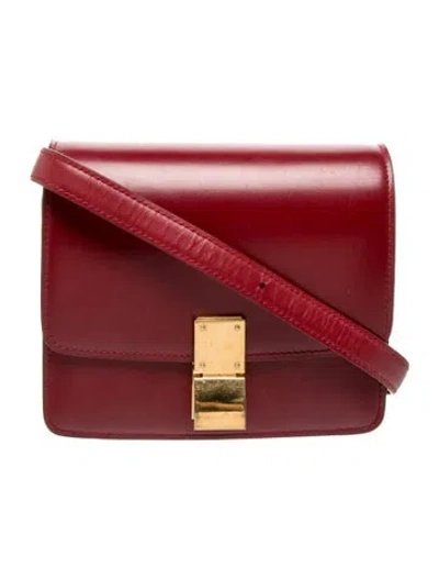 Pre-owned Celine Leather Classic Small In Red