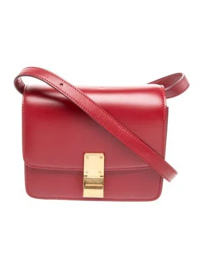 Pre-owned Celine Leather Classic Small In Red