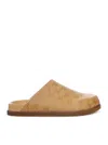 Celine Leather Clogs With Monogram Pattern In Nude & Neutrals