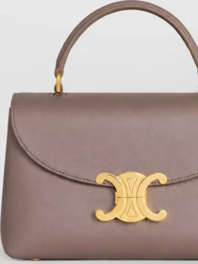 Celine Leather Clutch Bag In Brown