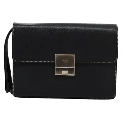 Pre-owned Celine Leather Clutch Bag () In Black