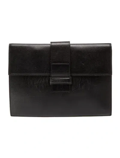 Pre-owned Celine Leather Clutch In Black