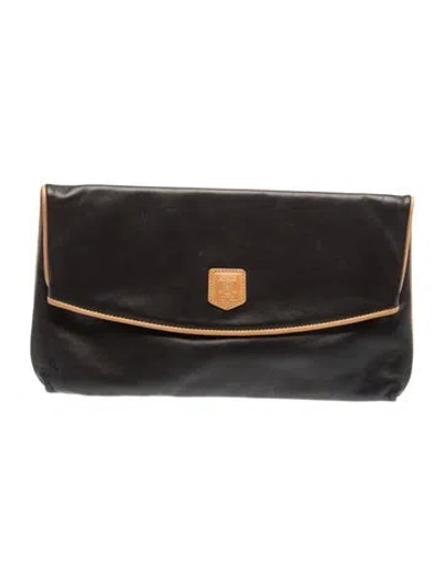 Pre-owned Celine Leather Clutch In Black