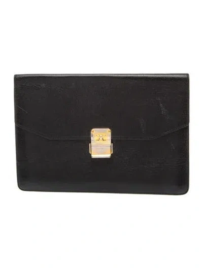 Pre-owned Celine Leather Clutch In Black