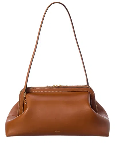 Celine Leather Clutch In Brown