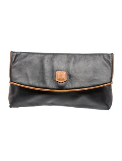 Pre-owned Celine Leather Clutch In Grey