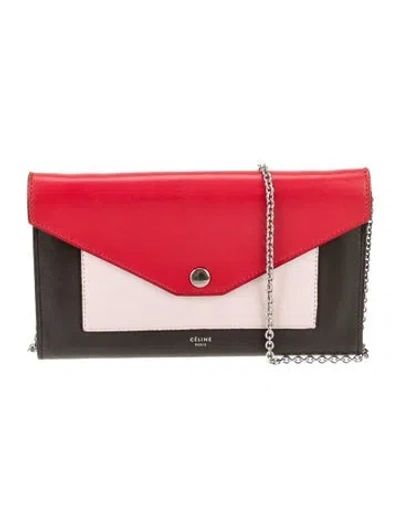 Pre-owned Celine Leather Clutch In Multi