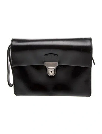 Pre-owned Celine Leather Clutch Vintage In Black