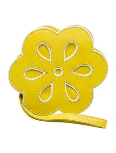 Pre-owned Celine Leather Clutch In Yellow