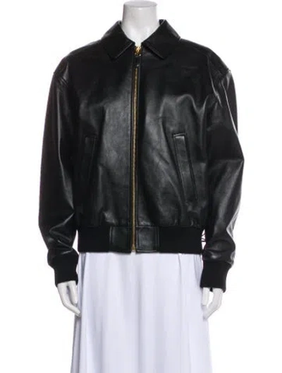 Pre-owned Celine Leather Coat In Black