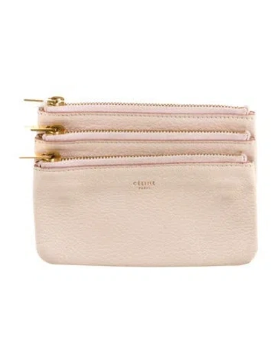 Pre-owned Celine Leather Coin Pouch In Pink