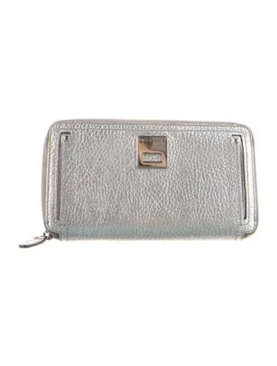 Pre-owned Celine Leather Coin Pouch In Silver