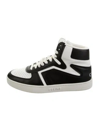 Pre-owned Celine Leather Colorblock Pattern Athletic Sneakers In Black