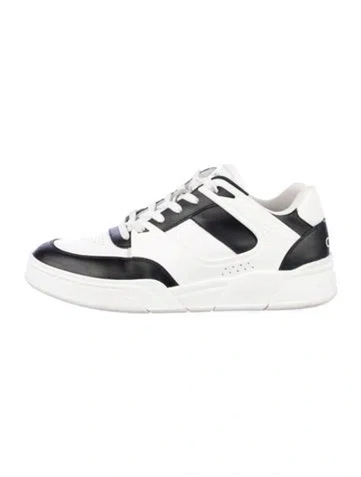 Pre-owned Celine Leather Colorblock Pattern Athletic Sneakers In White
