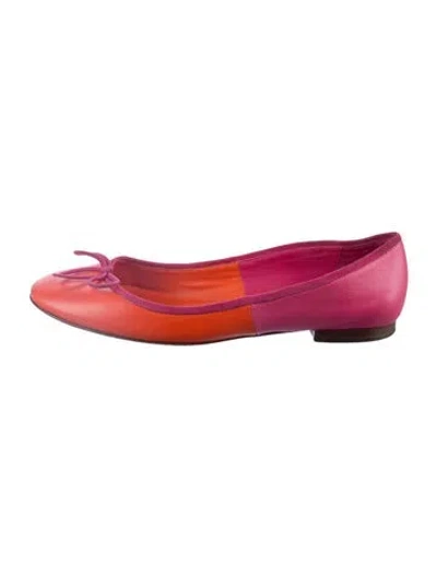 Pre-owned Celine Leather Colorblock Pattern Ballet Flats In Multi