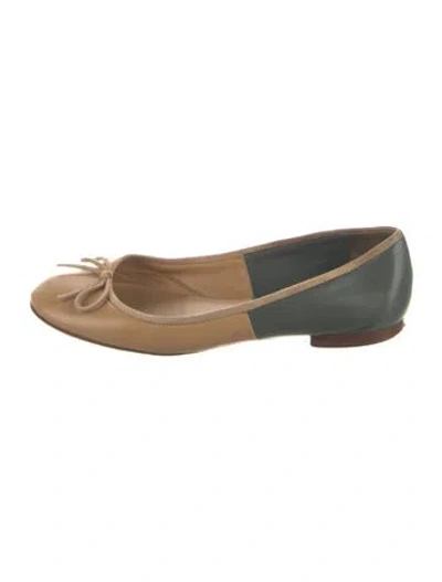 Pre-owned Celine Leather Colorblock Pattern Ballet Flats In Multi