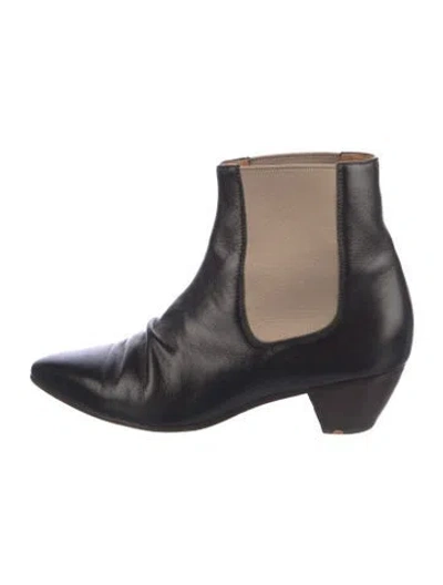 Pre-owned Celine Leather Colorblock Pattern Chelsea Boots In Black