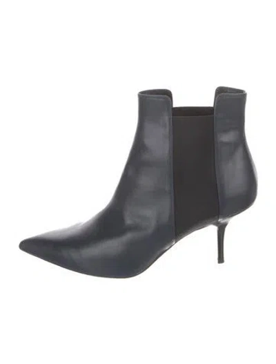 Pre-owned Celine Leather Colorblock Pattern Chelsea Boots In Blue