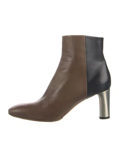 Pre-owned Celine Leather Colorblock Pattern Chelsea Boots In Brown