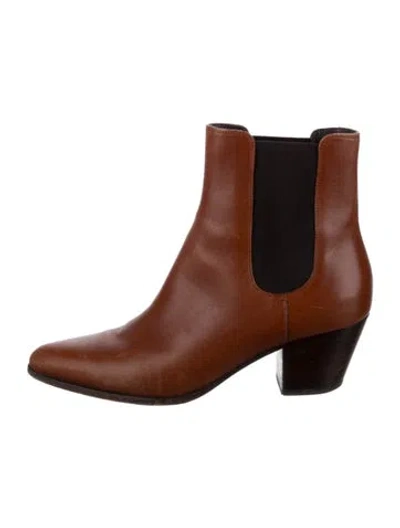 Pre-owned Celine Leather Colorblock Pattern Chelsea Boots In Brown