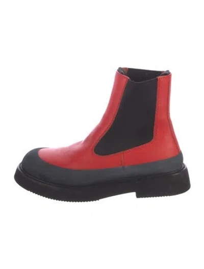 Pre-owned Celine Leather Colorblock Pattern Chelsea Boots In Multi