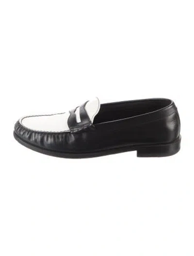 Pre-owned Celine Leather Colorblock Pattern Dress Loafers In Black
