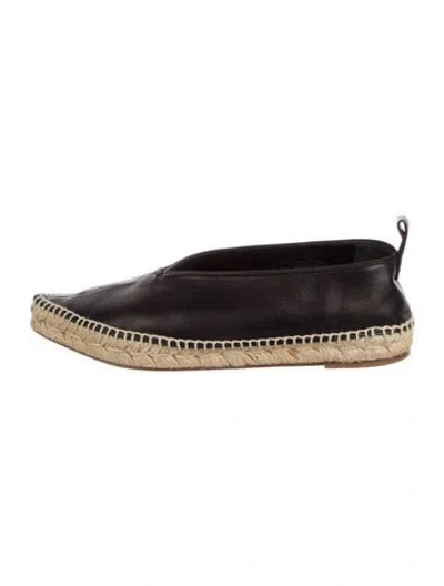 Pre-owned Celine Leather Colorblock Pattern Espadrilles In Black
