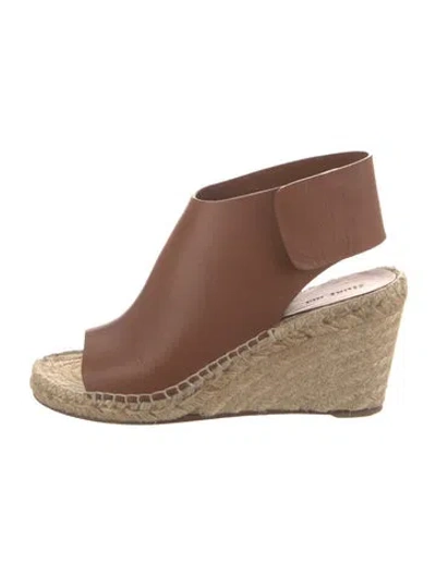 Pre-owned Celine Leather Colorblock Pattern Espadrilles In Brown