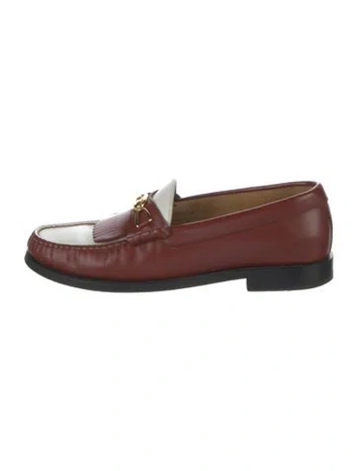 Pre-owned Celine Leather Colorblock Pattern Loafers In Brown