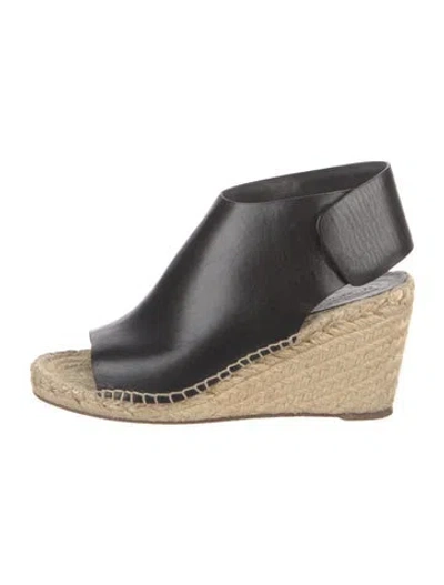 Pre-owned Celine Leather Colorblock Pattern Mules In Black