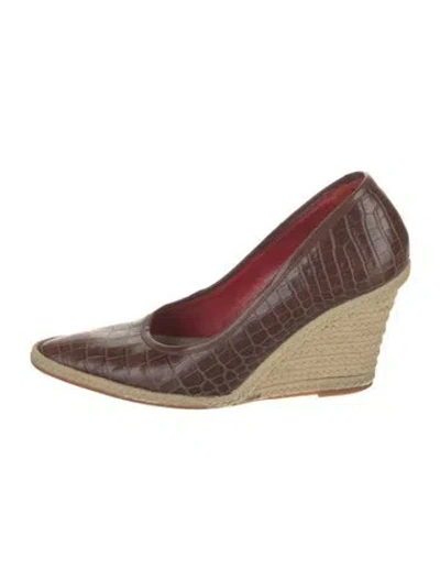 Pre-owned Celine Leather Colorblock Pattern Pumps In Brown