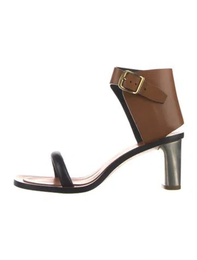 Pre-owned Celine Leather Colorblock Pattern Sandals In Multi